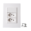 Conjunto 1 Interruptor Simples 10A e 2 Tomadas 10A 250V