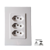 Conjunto 3 Tomadas 10A 250V Monobloco Vivaz