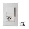 Conjunto 2 Interruptores Simples 10A + Tomada 10A 250V